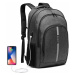 Tmavě šedý velký batoh s reflexním proužkem a USB portem Dacey Lulu Bags