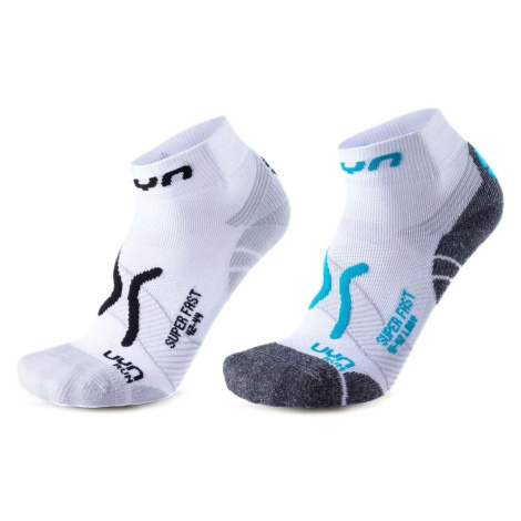 UYN Run Super Fast 2prs Pack W S100348N8 - white/black-white/turquoise /38