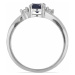 Prsten stříbrný s modrým safírem a zirkony Ag 925 026295 SAF - 62 mm 2,66 g