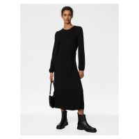 Černé dámské šaty s vázáním v pase Marks & Spencer