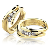 Cutie Diamonds Půvabné kruhové náušnice ze žlutého zlata s brilianty DZ6433-1794-80-00-X-1