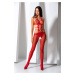 Passion BS084 red - Bodystocking Barva: Červená