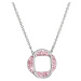 Evolution Group Stříbrný náhrdelník s krystaly Swarovski růžový 32016.3 lt.rose