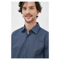 Košile BOSS pánská, tmavomodrá barva, slim, s klasickým límcem, 50478620
