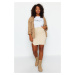 Trendyol Curve Beige A-line Denim Skirt