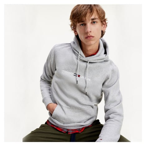 Tommy Jeans pánská šedá mikina s kapucí Tommy Hilfiger