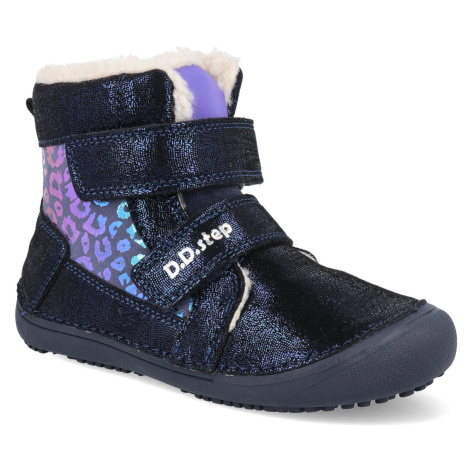 Barefoot dětské zimní boty D.D.step W063-356A modré
