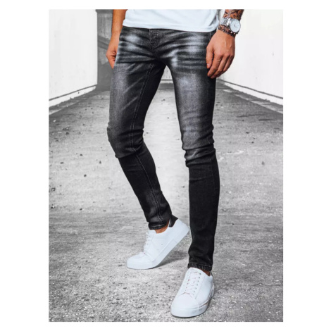 Černé pánské džínové kalhoty Černá BASIC