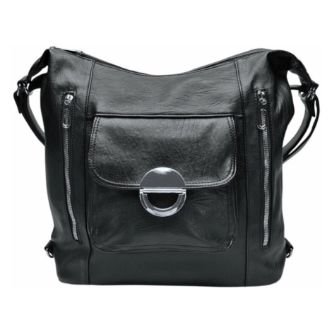 Velký černý kabelko-batoh 2v1 s kapsami Tapple