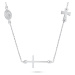 Brilio Silver Slušivý stříbrný náhrdelník s křížem NCL108W