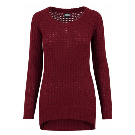 Urban Classics Ladies Long Wideneck Sweater burgundy