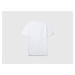 Benetton, White T-shirt In Slub Cotton