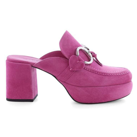 Semišové pantofle Kennel & Schmenger Ira dámské, růžová barva, na podpatku, 91-44530