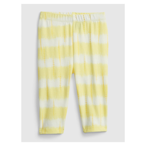 Žluté holčičí dětské legíny organic cotton crop leggings GAP