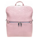 Světle růžový dámský batoh s hadí texturou Poutine