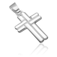 Stříbrný přívěsek 925 - propletený zaoblený kříž