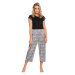 Šedé vzorované saténové pyžamové kalhoty SPO4233