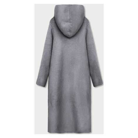 Dlouhý šedý přehoz přes oblečení s kapucí (B6010-9) S'WEST