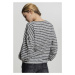 Ladies Oversize Stripe Pullover - black/white