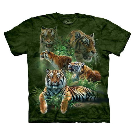 Pánské batikované triko The Mountain - Jungle Tigers - zelené