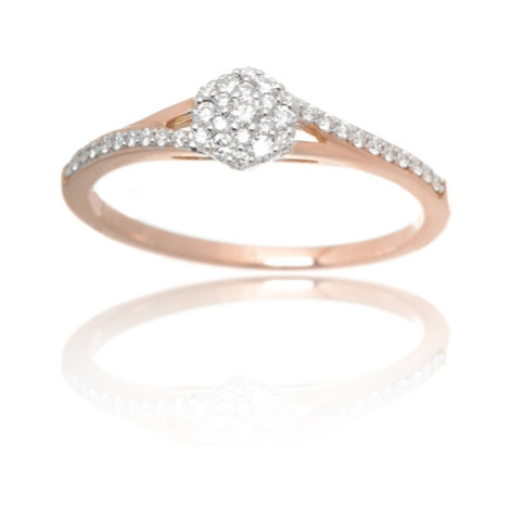 Prsten z růžového zlata s diamanty MOISS 00521039 + dárek zdarma Ego Fashion