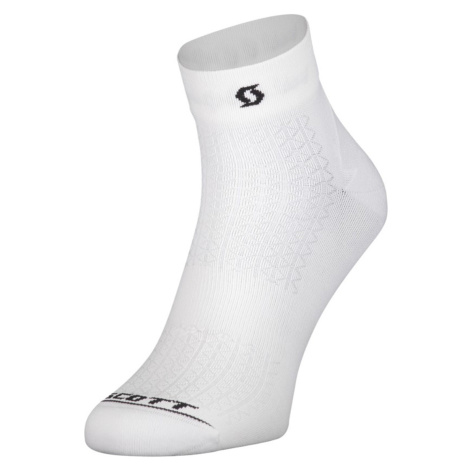 SCOTT Cyklistické ponožky kotníkové - PERFORMANCE QUARTER - bílá/černá