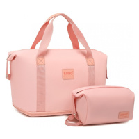KONO set variabilní cestovní taška a kosmetická taštička - růžová- 26L