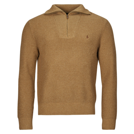 Polo Ralph Lauren PULL 1/2 ZIP EN LAINE MELANGE Hnědá