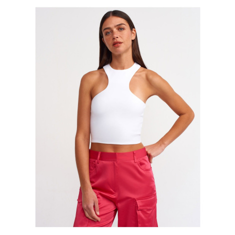 Dilvin 20645 Crop Top-white