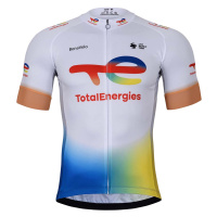 BONAVELO Cyklistický dres s krátkým rukávem - TOTAL ENERGIES 2023 - bílá/modrá/červená/žlutá