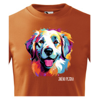 Dětské tričko s potiskem plemene Pyrenejský horský pes s volitelným jménem
