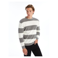 LC Waikiki LCW Crew Neck Long Sleeve Color Block Men's Knitwear Sweater