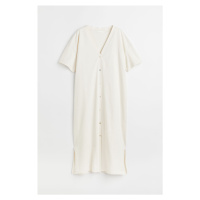 H & M - Propínací žerzejové šaty - bílá