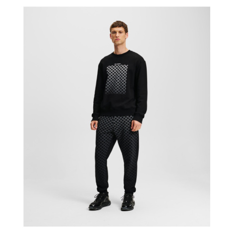 Tepláky karl lagerfeld monogram degrade sweatpants black monogram degrade