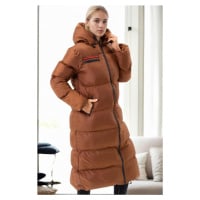 Z6756 DEWBERRY LADIES INFLATABLE COAT-CAMEL-1