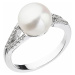 Stříbrný prsten s bílou říční perlou 25003.1