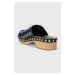 Pantofle Tommy Hilfiger TH DENIM CONTRAST CLOG dámské, tmavomodrá barva, na platformě, FW0FW0741