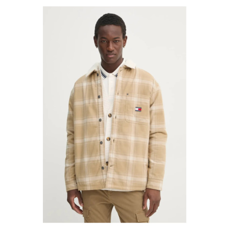 Bunda Tommy Jeans pánská, béžová barva, přechodná, DM0DM20241 Tommy Hilfiger