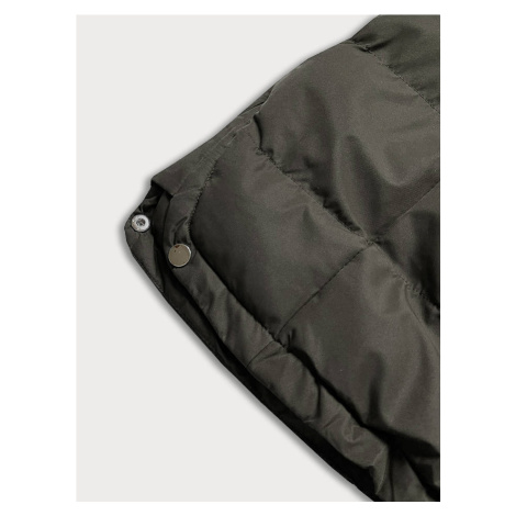 Delší dámská zimní bunda v army barvě (5M736-136) J.STYLE