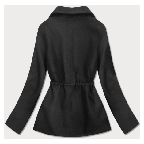 Krátký černý volný dámský kabát (2727) ROSSE LINE