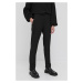 Kalhoty Hugo dámské, černá barva, jednoduché, high waist