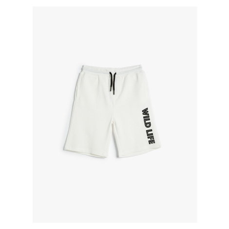 Koton Athletic Shorts Tie the waist, Printed, Textured with Pocket.
