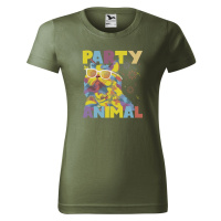 DOBRÝ TRIKO Dámské tričko s potiskem Party animal Barva: Khaki