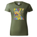 DOBRÝ TRIKO Dámské tričko s potiskem Party animal Barva: Khaki