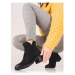 Vinceza Zajímavé dámské černé kotníčkové boty na širokém podpatku ruznobarevne