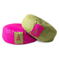 Meditační polštář PRÁNA s potahem 2v1 - růžová + zelená