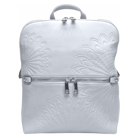 Světle šedý dámský batoh s ornamenty Tapple