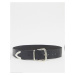 ASOS DESIGN leather tipped jeans belt in black with shiny silver metal