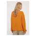 Vlněný svetr Bruuns Bazaar dámský, oranžová barva, hřejivý, s pologolfem