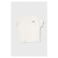 Dětské bavlněné tričko The North Face G VERTICAL LINE S/S TEE bílá barva